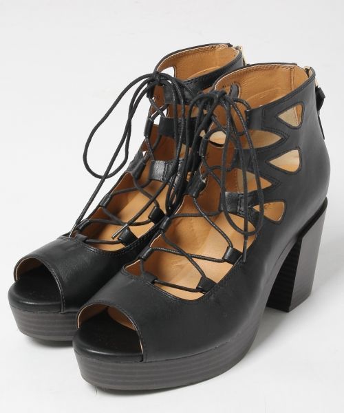 Heather(ヘザー)の「レースUPサンダル 713996(サンダル・レディース・ブラウン/ブラック/ブラック系その他・LARGE/MEDIUM)」の3枚目の写真
