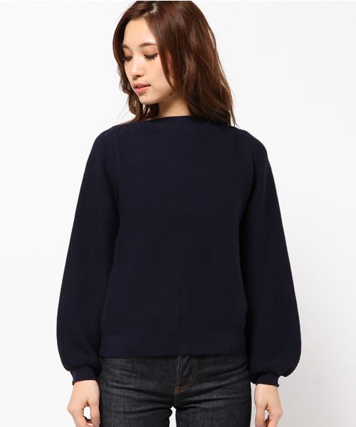 MOUSSY（マウジー）の「VOLUME SLEEVE KNIT TOPS（ニット/セーター・レディース・ピンク/オフホワイト/ネイビー/イエロー・FREE）」の5枚目の写真
