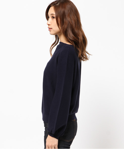 MOUSSY（マウジー）の「VOLUME SLEEVE KNIT TOPS（ニット/セーター・レディース・ピンク/オフホワイト/ネイビー/イエロー・FREE）」の6枚目の写真