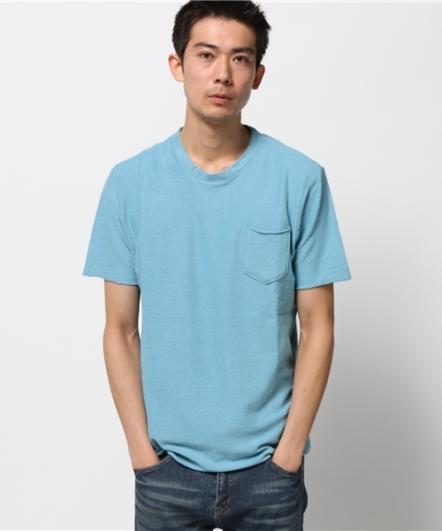 BHY-biography(ビーエイチワイバイオグラフィー)の「AFTER SURF CREW TEE/アフターサーフクルーネックTシャツ(Tシャツ/カットソー・メンズ・ブルーグリーン/ネイビー/ホワイト・44/48/46)」の1枚目の写真