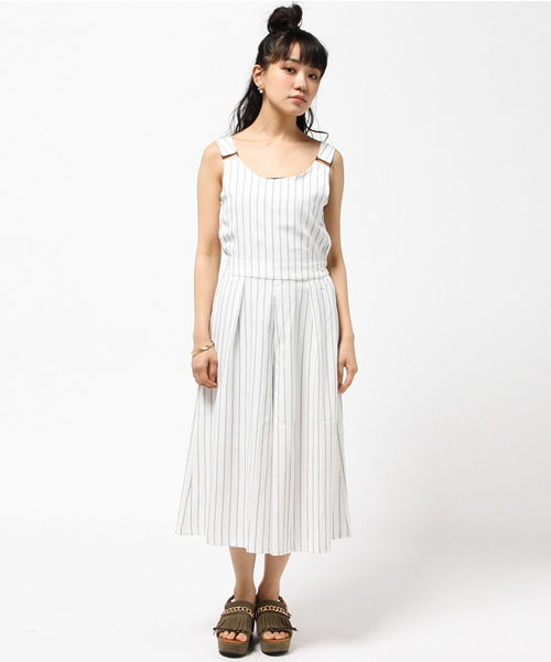 VENCEEXCHANGE（ヴァンスエクスチェンジ）の「ジョーゼットロンパース（つなぎ/オールインワン・レディース・ブラック/ホワイト・MEDIUM/LARGE）」の10枚目の写真