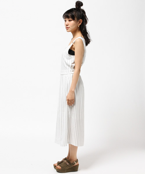 VENCEEXCHANGE（ヴァンスエクスチェンジ）の「ジョーゼットロンパース（つなぎ/オールインワン・レディース・ブラック/ホワイト・MEDIUM/LARGE）」の9枚目の写真