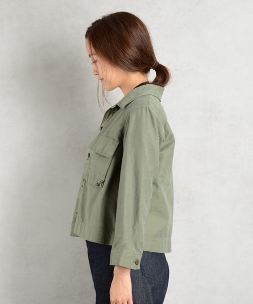 DouDou（ドゥドゥ）の「ミリタリージャケット（ミリタリージャケット・レディース・カーキ/チャコールグレー・36/38）」の9枚目の写真