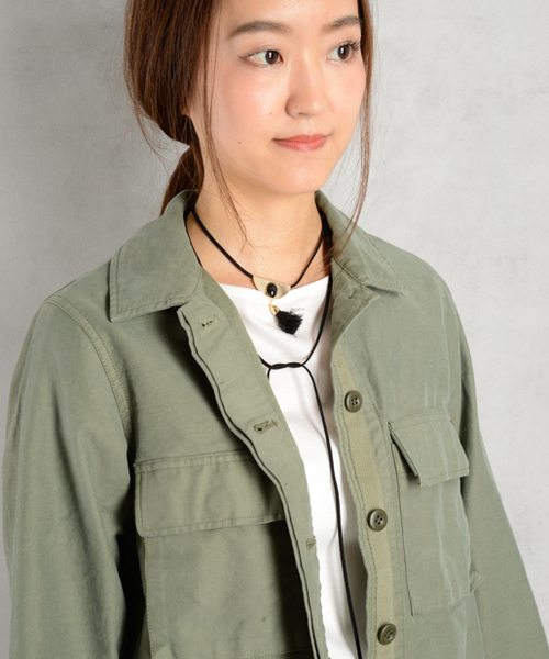 DouDou（ドゥドゥ）の「ミリタリージャケット（ミリタリージャケット・レディース・カーキ/チャコールグレー・36/38）」の11枚目の写真