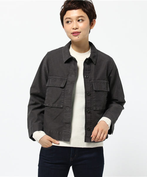 DouDou（ドゥドゥ）の「ミリタリージャケット（ミリタリージャケット・レディース・カーキ/チャコールグレー・36/38）」の3枚目の写真