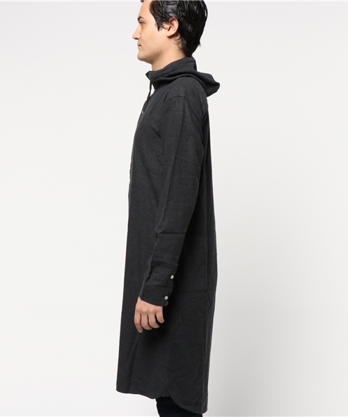 rovtski（ロフトスキー）の「ビエラシャンブレーフードロングシャツ（シャツ/ブラウス・メンズ・オートミール/ブラック・LARGE/MEDIUM）」の3枚目の写真