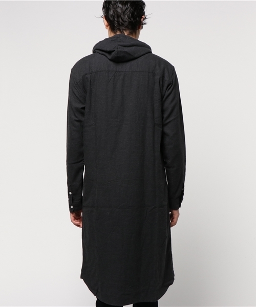 rovtski（ロフトスキー）の「ビエラシャンブレーフードロングシャツ（シャツ/ブラウス・メンズ・オートミール/ブラック・LARGE/MEDIUM）」の4枚目の写真