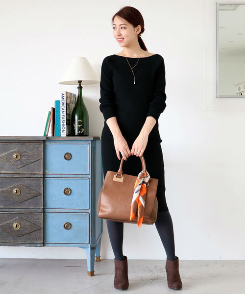 N.（N. Natural Beauty Basic）（エヌエヌナチュラルビューティーベーシック）の「リブセットアップスカート（スカート・レディース・ベージュ/ブラック/グレー/ボルドー・MEDIUM）」の2枚目の写真