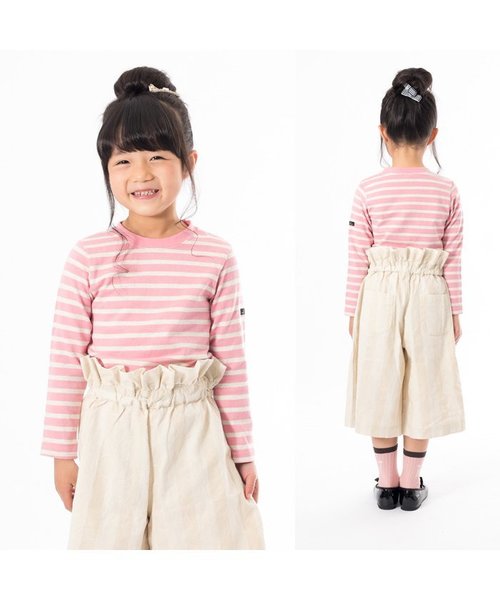 apres les cours(アプレレクール)の「先染めボーダー長袖Tシャツ(Tシャツ/カットソー・キッズ・グリーン/ネイビー/ピンク/イエロー/レッド・90/110/130/80/120/100/140)」の6枚目の写真