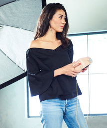 UR'S | ﾌﾚｱｰｽﾘｰﾌﾞｵﾌｼｮﾙﾀﾞｰﾌﾞﾗｳｽ(シャツ/ブラウス)