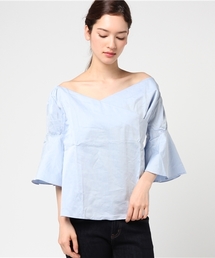 UR'S | ﾌﾚｱｰｽﾘｰﾌﾞｵﾌｼｮﾙﾀﾞｰﾌﾞﾗｳｽ(シャツ/ブラウス)