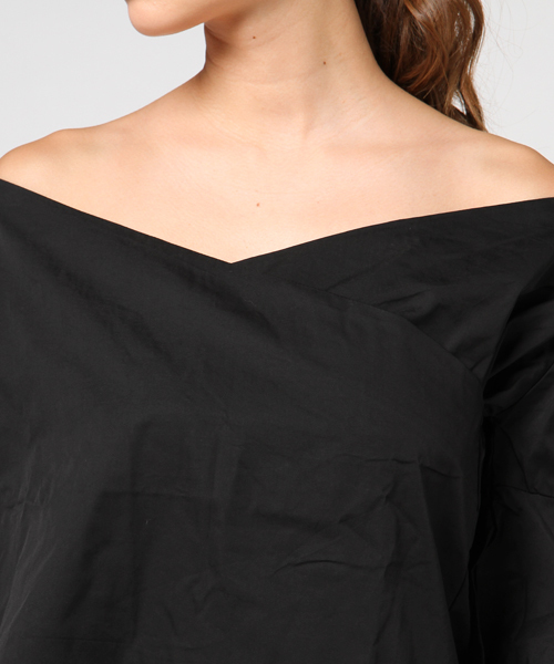 UR'S（ユアーズ）の「ﾌﾚｱｰｽﾘｰﾌﾞｵﾌｼｮﾙﾀﾞｰﾌﾞﾗｳｽ（シャツ/ブラウス・レディース・ブラック/ホワイト/ブルー/ベージュ・FREE）」の13枚目の写真