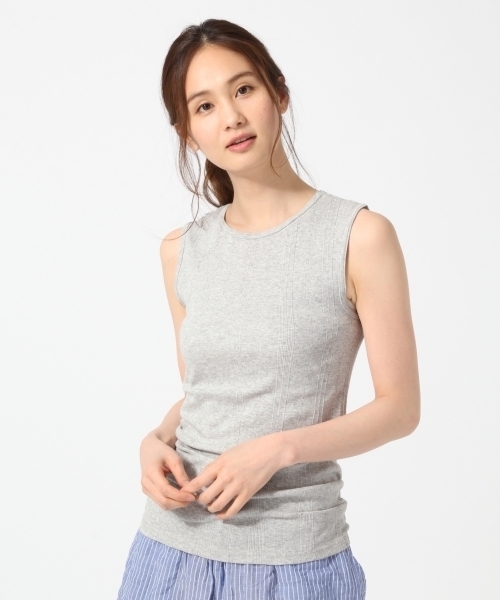 GLOBAL WORK（グローバルワーク）の「【ROOM】ハリヌキタンク/745789（タンクトップ・レディース・グレー/ライトピンク/ブラック/ホワイト・LARGE/MEDIUM）」の4枚目の写真