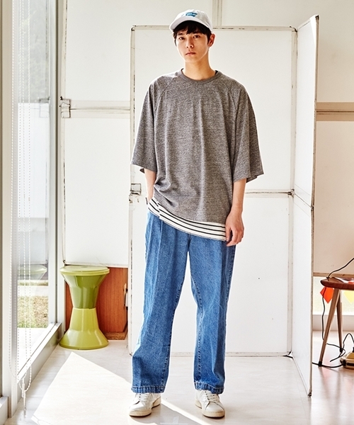 WEGO（ウィゴー）の「WEGO/タックデニムワイドパンツ（デニムパンツ・メンズ・インディゴブルー・MEDIUM/LARGE）」の14枚目の写真