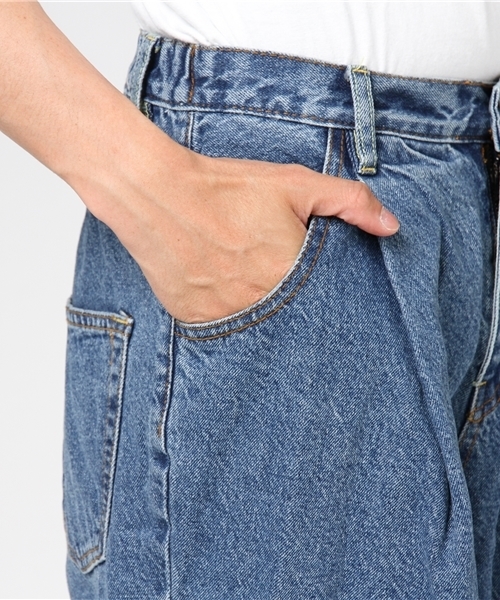 WEGO（ウィゴー）の「WEGO/タックデニムワイドパンツ（デニムパンツ・メンズ・インディゴブルー・MEDIUM/LARGE）」の6枚目の写真