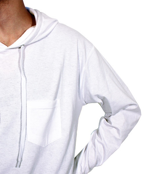 ８(eight)（エイト）の「チェック プルオーバー パーカー スウェット ロング丈（パーカー・メンズ・ホワイト/ブラック・MEDIUM/LARGE）」の7枚目の写真