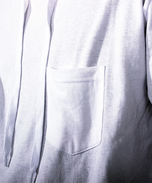 ８(eight)（エイト）の「チェック プルオーバー パーカー スウェット ロング丈（パーカー・メンズ・ホワイト/ブラック・MEDIUM/LARGE）」の13枚目の写真