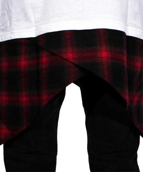 ８(eight)（エイト）の「チェック プルオーバー パーカー スウェット ロング丈（パーカー・メンズ・ホワイト/ブラック・MEDIUM/LARGE）」の8枚目の写真