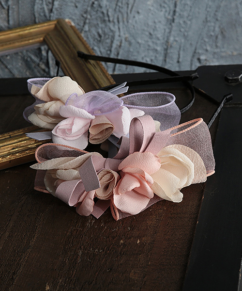 Rora（ローラ）の「セレナーデ　カチューシャ（3color)（カチューシャ・キッズ・ピンク/ブルー/アイボリー・FREE）」の10枚目の写真