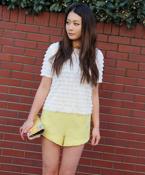 KIKKA THE DIARY OF（キッカ　ザ　ダイアリー　オブ）の「ｸﾘｽﾀﾙｽﾀｯｽﾞﾊﾟﾝﾂ（その他パンツ・レディース・ブラック/ラベンダー/イエロー・36/38）」の14枚目の写真