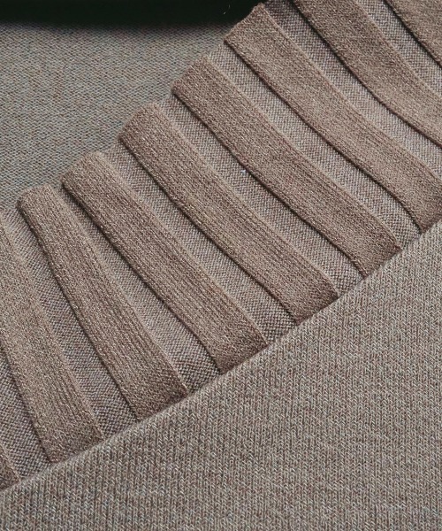 RANAN(ラナン)の「リブデザインロング丈チュニック(チュニック・レディース・ブラック/ネイビー/モカ/カーキ/ライトグレー・MEDIUM/X-LARGE/LARGE)」の7枚目の写真