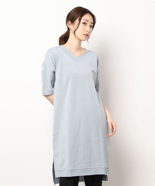 RANAN(ラナン)の「リブデザインロング丈チュニック(チュニック・レディース・ブラック/ネイビー/モカ/カーキ/ライトグレー・MEDIUM/X-LARGE/LARGE)」の11枚目の写真