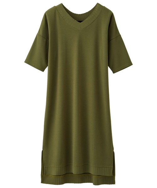 RANAN(ラナン)の「リブデザインロング丈チュニック(チュニック・レディース・ブラック/ネイビー/モカ/カーキ/ライトグレー・MEDIUM/X-LARGE/LARGE)」の12枚目の写真