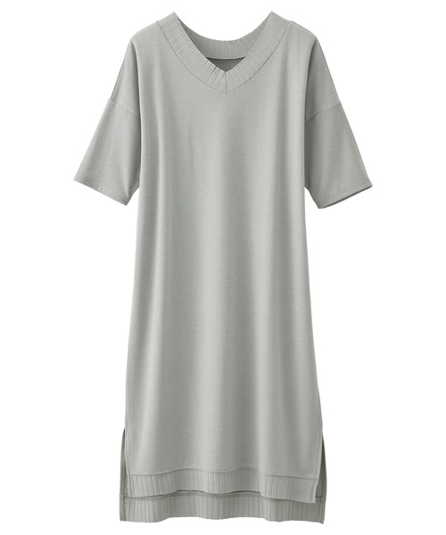 RANAN(ラナン)の「リブデザインロング丈チュニック(チュニック・レディース・ブラック/ネイビー/モカ/カーキ/ライトグレー・MEDIUM/X-LARGE/LARGE)」の13枚目の写真