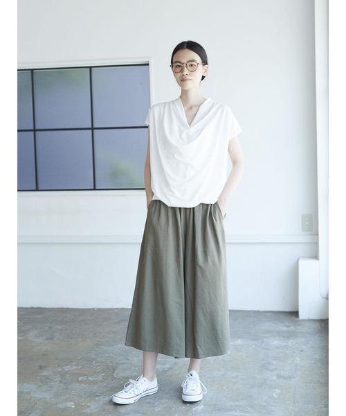 AMERICAN HOLIC(アメリカンホリック)の「・麻混ギャザーロングガウチョパンツ(その他パンツ・レディース・チャコールグレー/カーキ/ピンク/ネイビー/イエロー/キャメル/ベージュ/サックスブルー・FREE)」の19枚目の写真