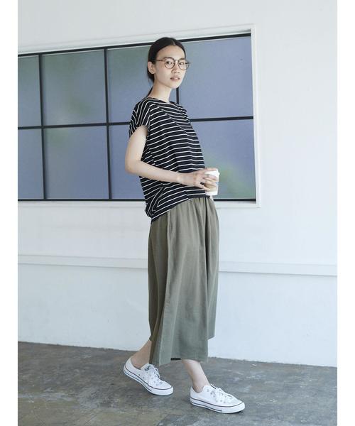 セール】・麻混ギャザーロングガウチョパンツ（その他パンツ