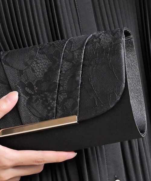rps（アールピーエス）の「レース×サテン2WAYクラッチBAG（クラッチバッグ・レディース・ブラック/ベージュ/チャコールグレー・フリー）」の11枚目の写真