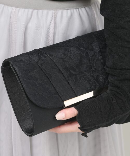 rps（アールピーエス）の「レース×サテン2WAYクラッチBAG（クラッチバッグ・レディース・ブラック/ベージュ/チャコールグレー・フリー）」の15枚目の写真