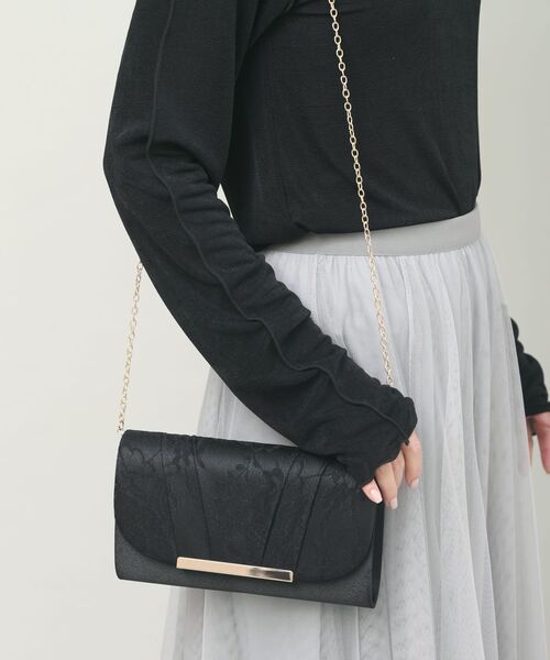 rps（アールピーエス）の「レース×サテン2WAYクラッチBAG（クラッチバッグ・レディース・ブラック/ベージュ/チャコールグレー・フリー）」の16枚目の写真