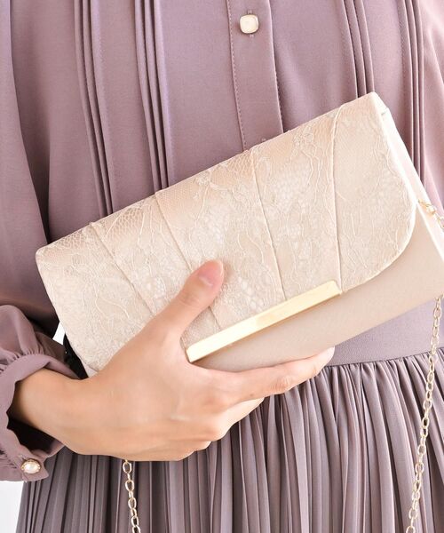rps（アールピーエス）の「レース×サテン2WAYクラッチBAG（クラッチバッグ・レディース・ブラック/ベージュ/チャコールグレー・フリー）」の21枚目の写真