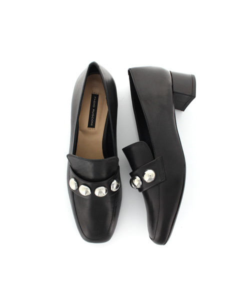 ファビオルスコーニスタッズパンプスサイズ38.5 ブラック