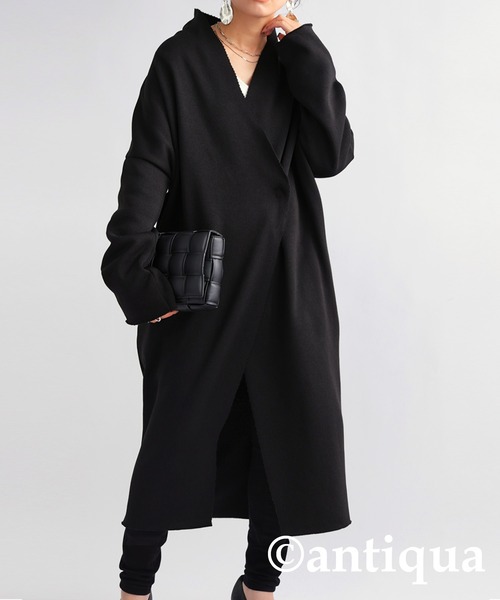 antiqua（アンティカ）の「ショールカラーボアコート（テーラードジャケット・レディース・ブラック/グレー・FREE）」の17枚目の写真