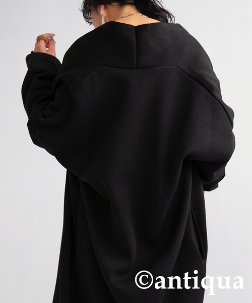 antiqua（アンティカ）の「ショールカラーボアコート（テーラードジャケット・レディース・ブラック/グレー・FREE）」の18枚目の写真
