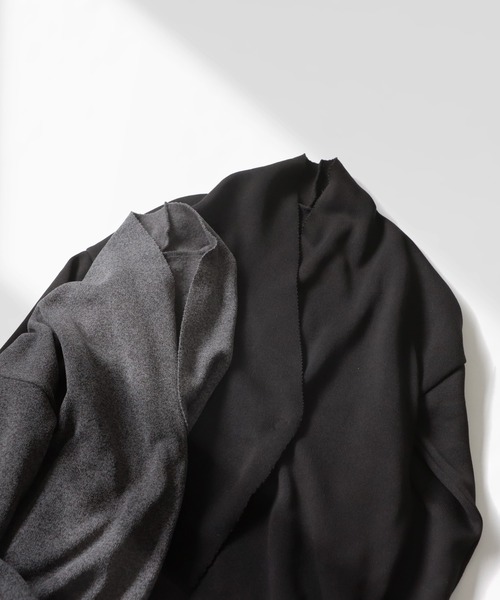 antiqua（アンティカ）の「ショールカラーボアコート（テーラードジャケット・レディース・ブラック/グレー・FREE）」の10枚目の写真
