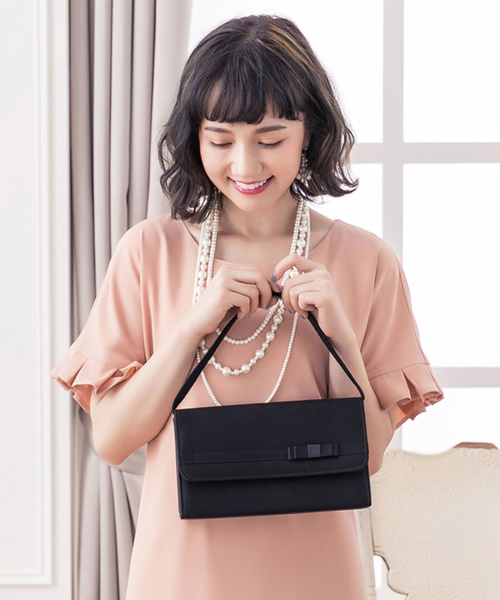 DRESS STAR（ドレス スター）の「リボン付きシンプルハンドバッグ（クラッチバッグ・レディース・ブラック/ブラック系その他/ブラック系その他2・フリー）」の10枚目の写真
