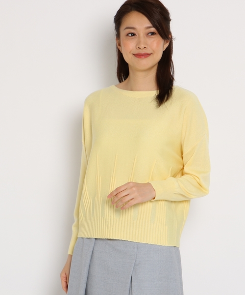 Sunauna(スーナウーナ)の「【洗える】タックオットプルオーバー(ニット/セーター・レディース・オフホワイト/モスグリーン/ダークグレー/ピンク系/レモンイエロー/パープル系・38)」の5枚目の写真
