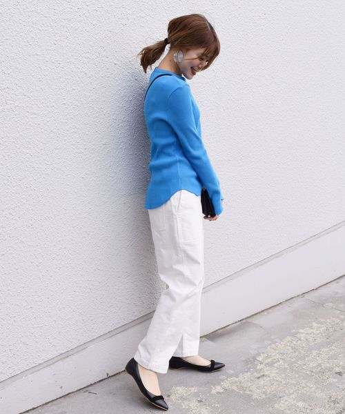 SHIPS(シップス)の「バックスリットテレコプルオーバー◇(Tシャツ/カットソー・レディース・ホワイト/ダークグレー/ベージュ/ブルー・ONE SIZE)」の15枚目の写真