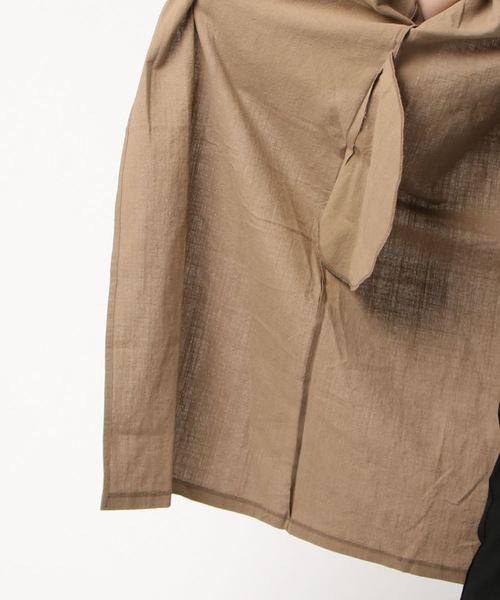M y u（ミュー）の「リネンライク オーバーガウン（その他アウター・レディース・ベージュ/ブラウン・FREE）」の9枚目の写真