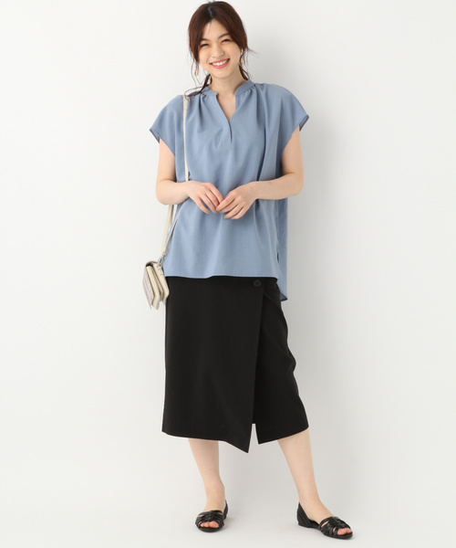 GLOBAL WORK(グローバルワーク)の「リネンライクスキッパーシャツ/834800(シャツ/ブラウス・レディース・ブルー/ホワイト/ベージュ/ダークブルー・LARGE/MEDIUM)」の13枚目の写真