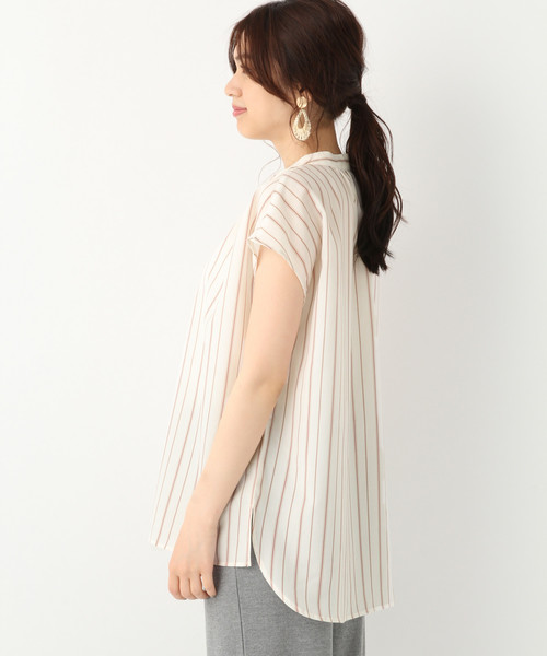 GLOBAL WORK(グローバルワーク)の「リネンライクスキッパーシャツ/834800(シャツ/ブラウス・レディース・ブルー/ホワイト/ベージュ/ダークブルー・LARGE/MEDIUM)」の8枚目の写真