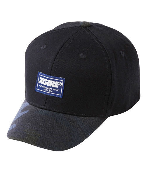 X-girl(エックスガール)の「BI-COLOR CAP(キャップ・レディース・ライトブルー/カモフラージュ/ブラック/レッド/ネイビー・ONE SIZE)」の3枚目の写真