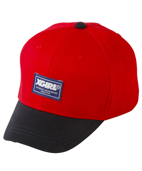 X-girl(エックスガール)の「BI-COLOR CAP(キャップ・レディース・ライトブルー/カモフラージュ/ブラック/レッド/ネイビー・ONE SIZE)」の4枚目の写真