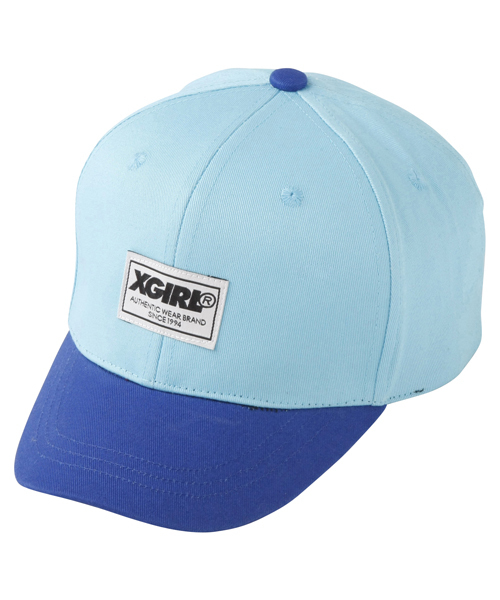 X-girl(エックスガール)の「BI-COLOR CAP(キャップ・レディース・ライトブルー/カモフラージュ/ブラック/レッド/ネイビー・ONE SIZE)」の1枚目の写真