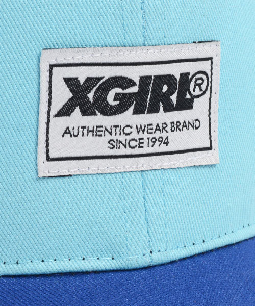 X-girl(エックスガール)の「BI-COLOR CAP(キャップ・レディース・ライトブルー/カモフラージュ/ブラック/レッド/ネイビー・ONE SIZE)」の13枚目の写真