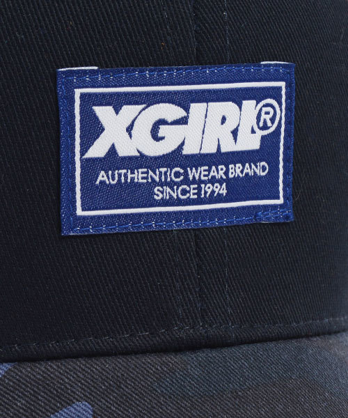 X-girl(エックスガール)の「BI-COLOR CAP(キャップ・レディース・ライトブルー/カモフラージュ/ブラック/レッド/ネイビー・ONE SIZE)」の14枚目の写真