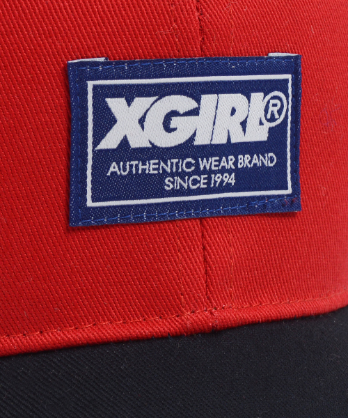 X-girl(エックスガール)の「BI-COLOR CAP(キャップ・レディース・ライトブルー/カモフラージュ/ブラック/レッド/ネイビー・ONE SIZE)」の15枚目の写真